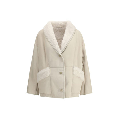 Salvatore Santoro Lederjacke in Creme