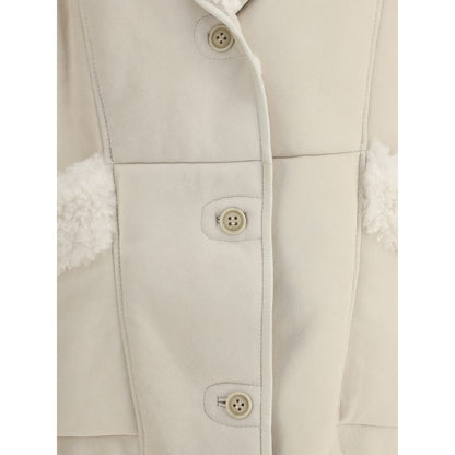 Salvatore Santoro Lederjacke in Creme