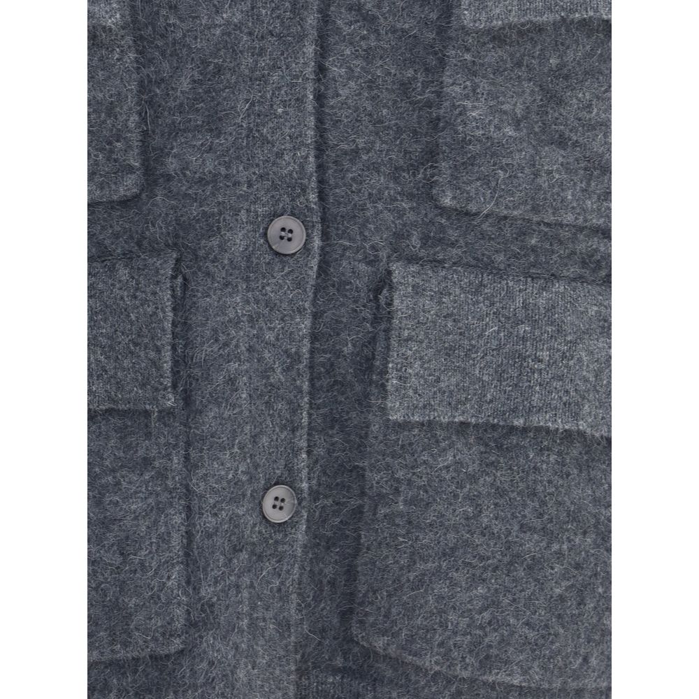 PAROSH Jacken und Mäntel aus Grauem Waschbärpelz