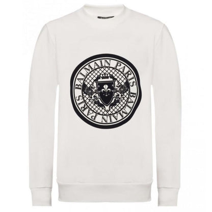 Balmain – Weißes Baumwoll-Sweatshirt