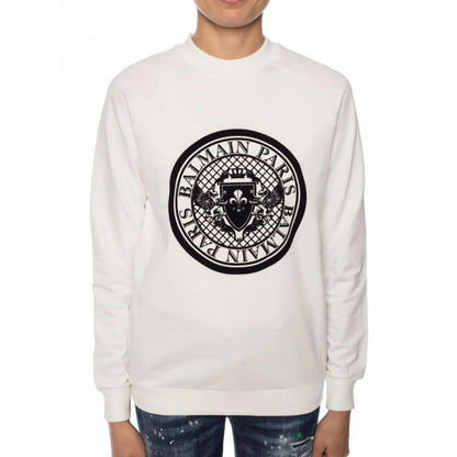 Balmain – Weißes Baumwoll-Sweatshirt