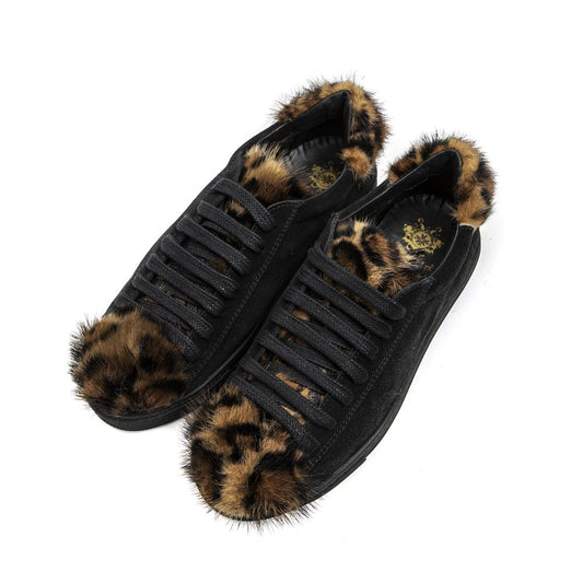 Mr&amp;Mrs Italy Damen-Sneaker aus schwarzem Leder