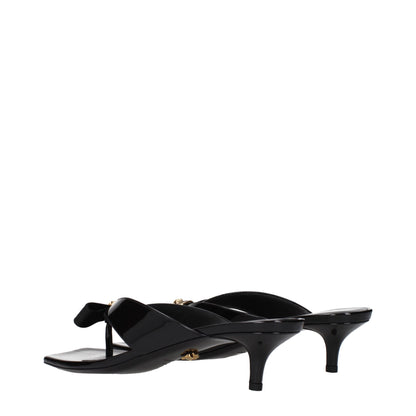 Versace Sandalen aus schwarzem Leder mit Stilettoabsatz