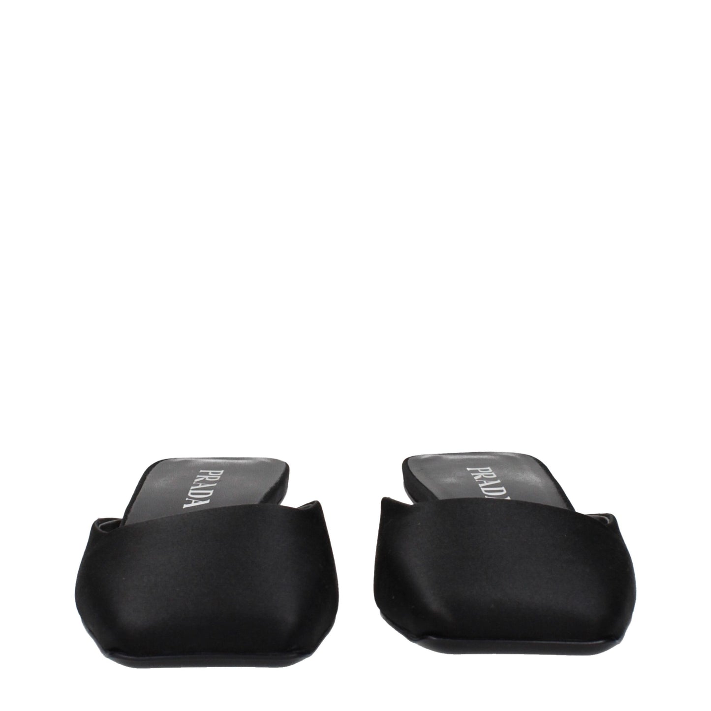 Schwarze Satin-Sandalen von Prada