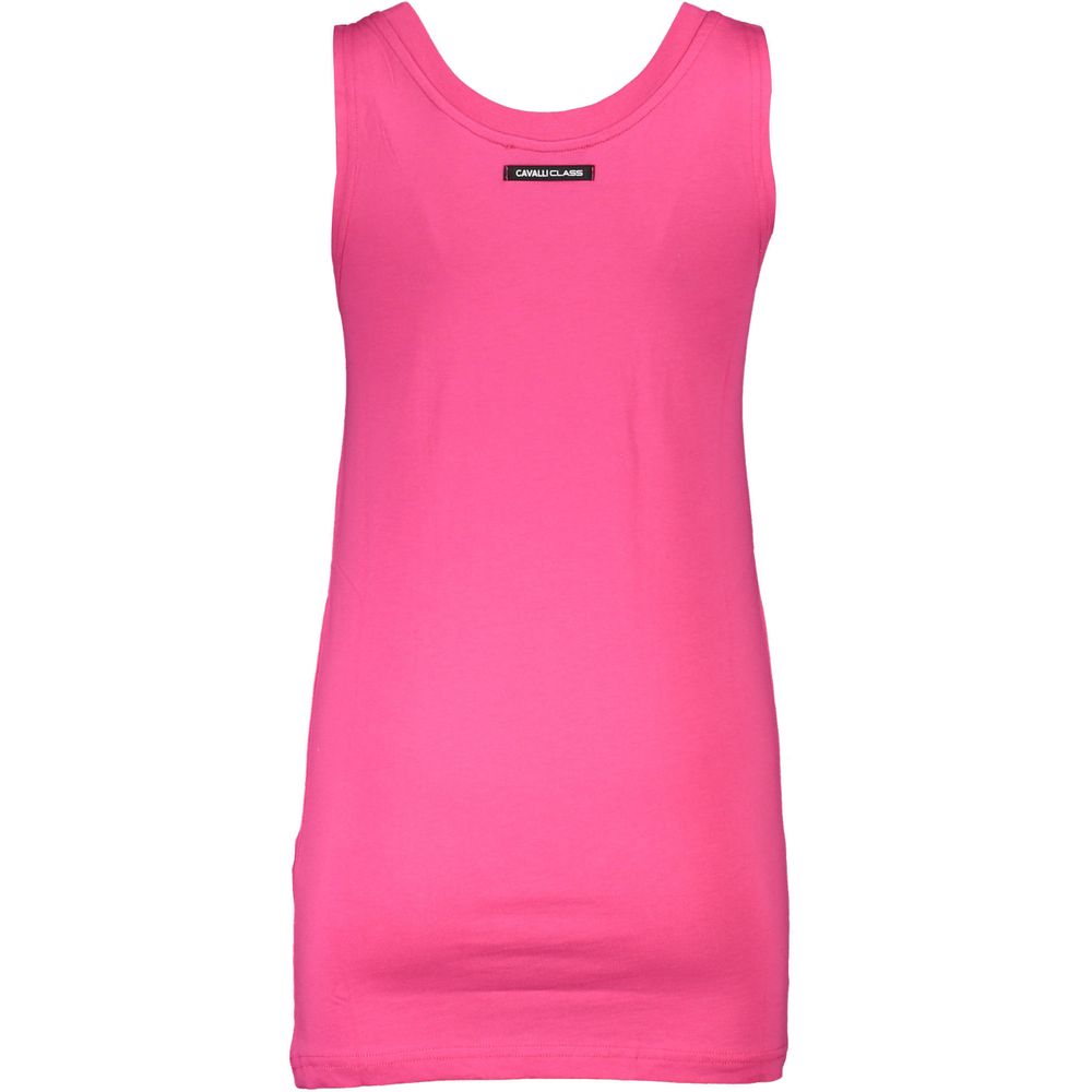 Rosafarbenes Tanktop aus Baumwolle von Cavalli Class