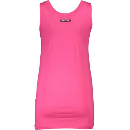 Rosafarbenes Tanktop aus Baumwolle von Cavalli Class
