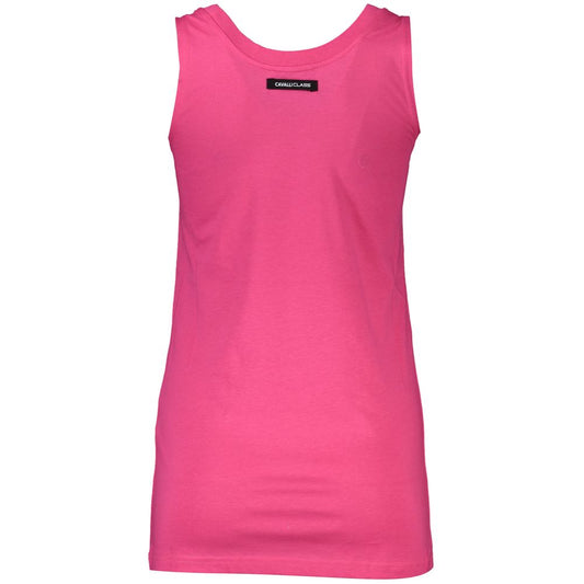 Rosafarbenes Tanktop aus Baumwolle von Cavalli Class