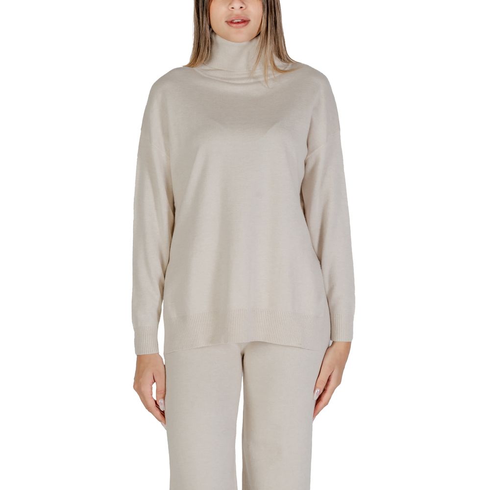Cleré Beige Viskose Rollkragenpullover
