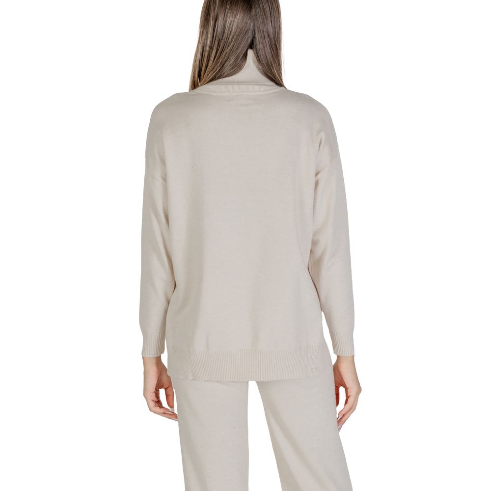 Cleré Beige Viskose Rollkragenpullover