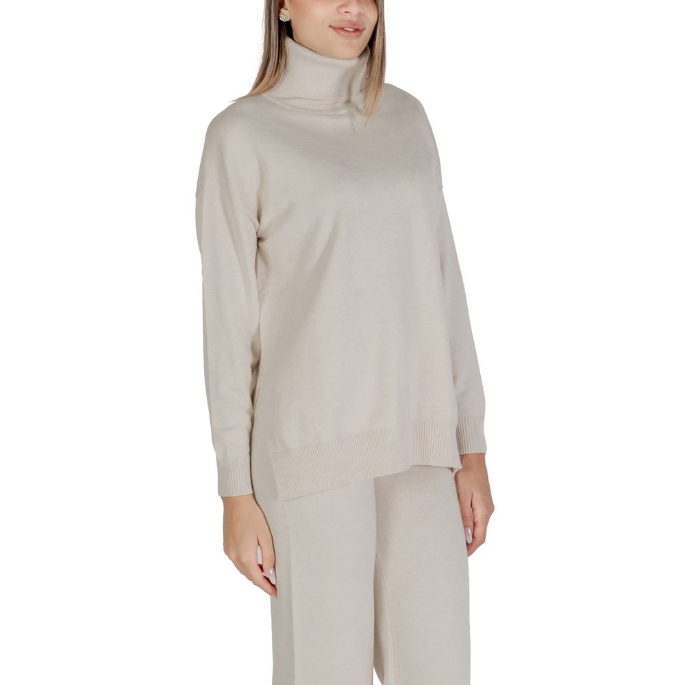 Cleré Beige Viskose Rollkragenpullover