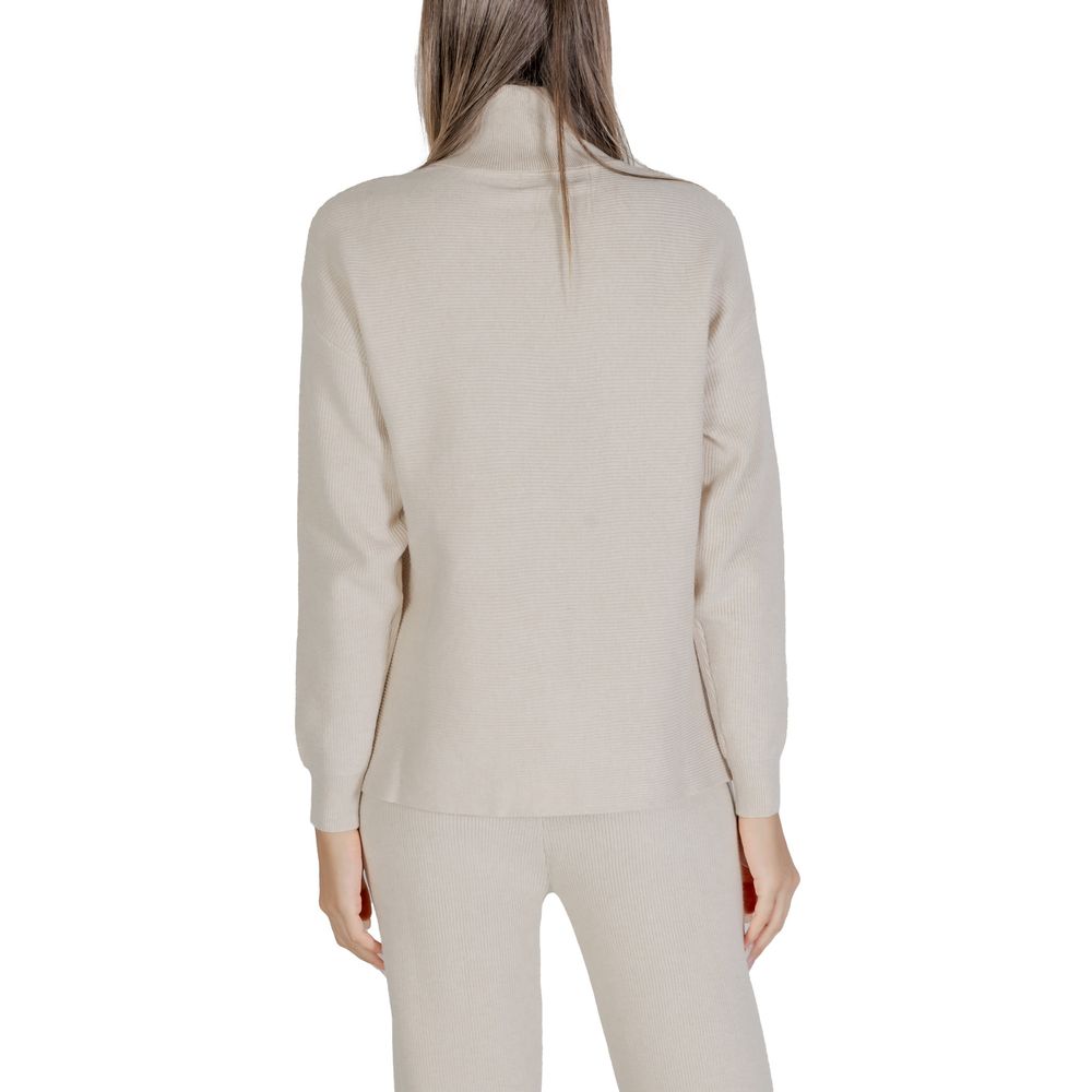 Cleré Beige Viskose Rollkragenpullover