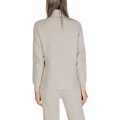 Cleré Beige Viskose Rollkragenpullover