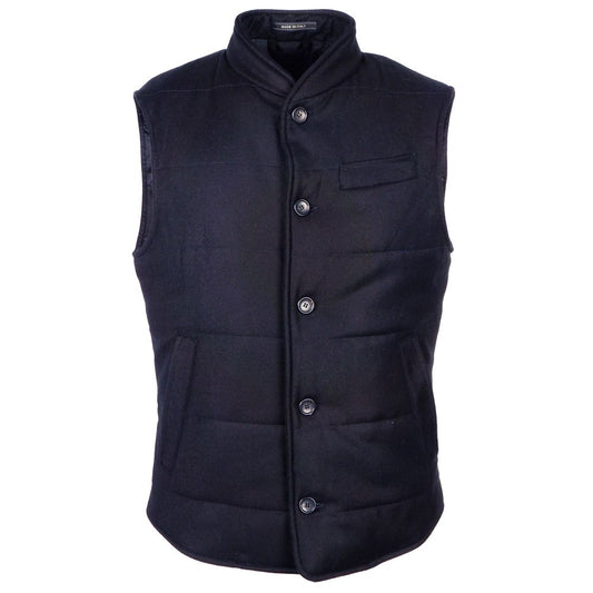 سترة صوفية زرقاء بدون أكمام مصنوعة في إيطاليا