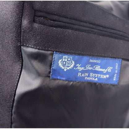 Blaue, ärmellose Wolljacke, Made in Italy