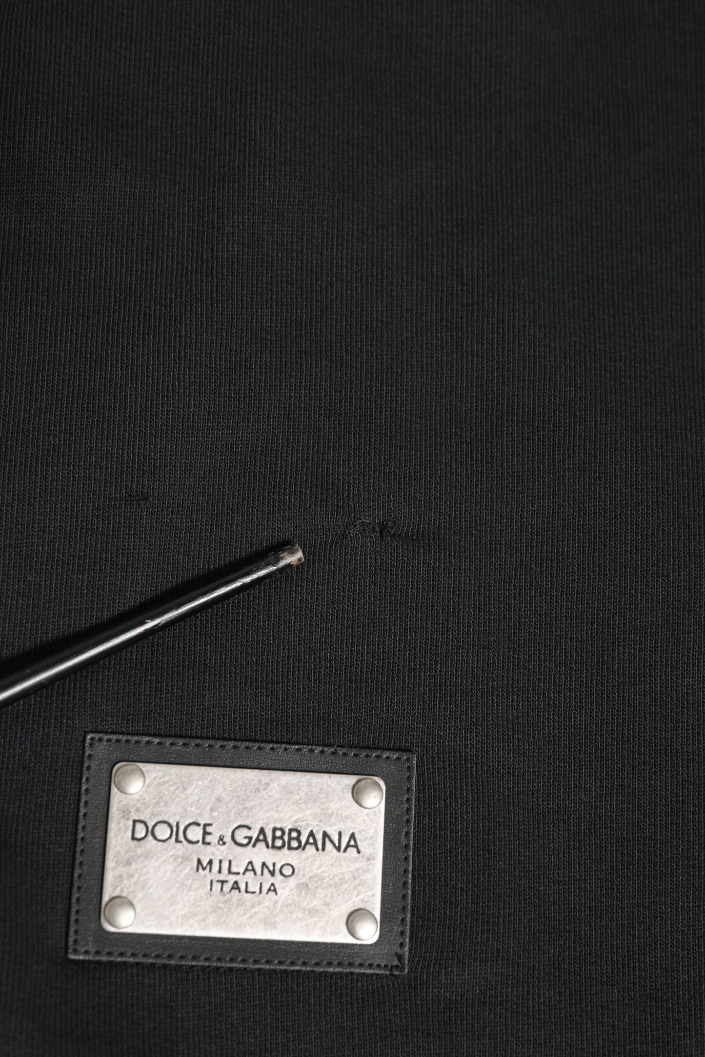 Dolce &amp; Gabbana Schwarzes Logo Full Zip Kapuzenpullover Herren
