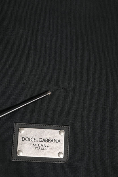 Dolce &amp; Gabbana Schwarzes Logo Full Zip Kapuzenpullover Herren