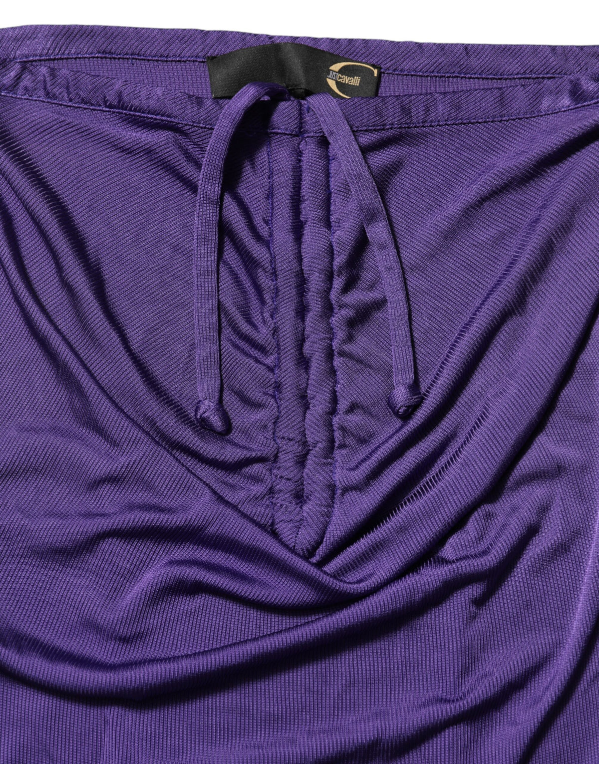 Cavalli Class – Trägerloses, figurbetontes Kleid aus Viskose-Elastan in Lila