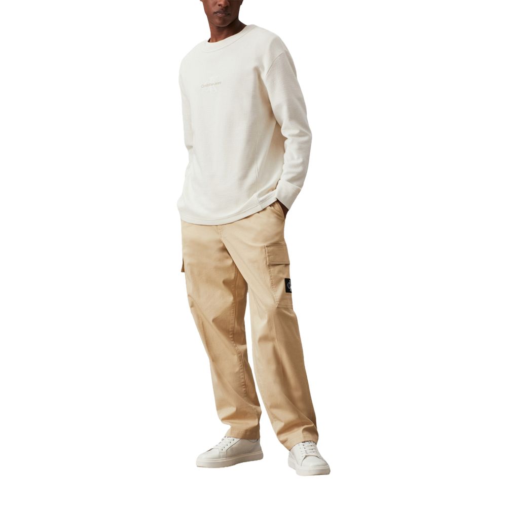 Calvin Klein Jeans – Beige Hose aus recycelter Baumwolle