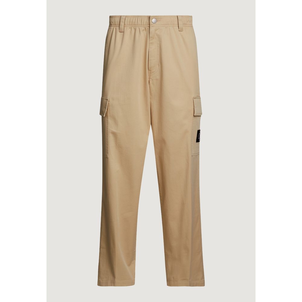 Calvin Klein Jeans – Beige Hose aus recycelter Baumwolle