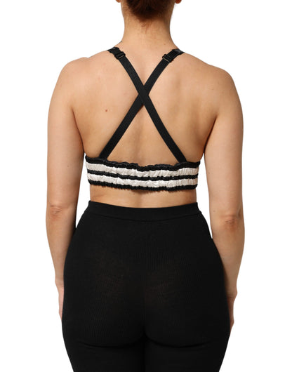 بلوزة قصيرة من دولتشي آند غابانا باللون الأحمر من الساتان المطرز بالزهور