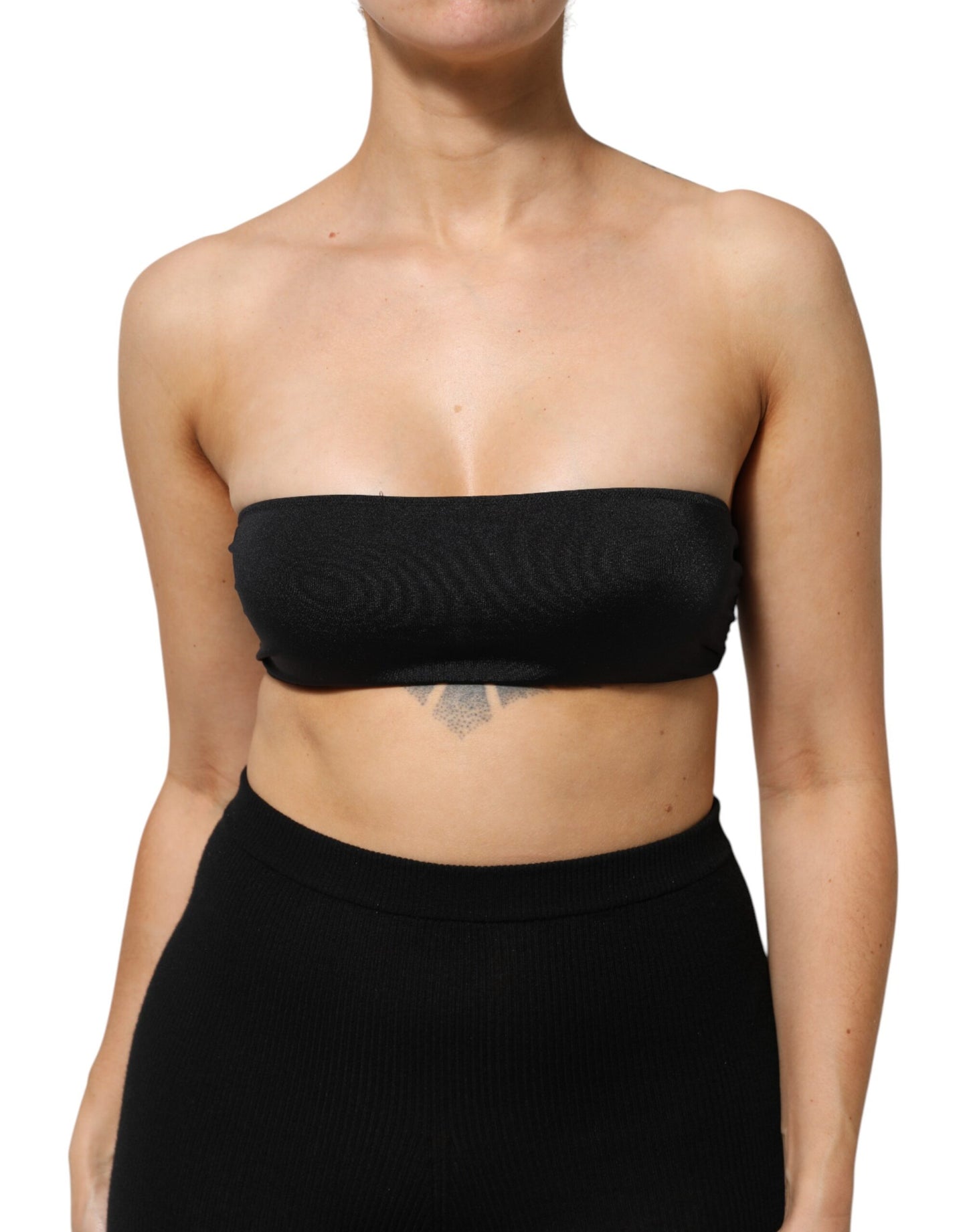 Dolce &amp; Gabbana – Trägerloses Bandeau-Tube-Top aus Nylonmischung in Schwarz