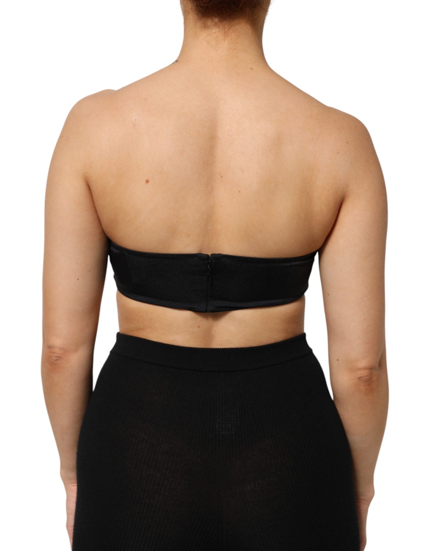 Dolce &amp; Gabbana – Trägerloses Bandeau-Tube-Top aus Nylonmischung in Schwarz
