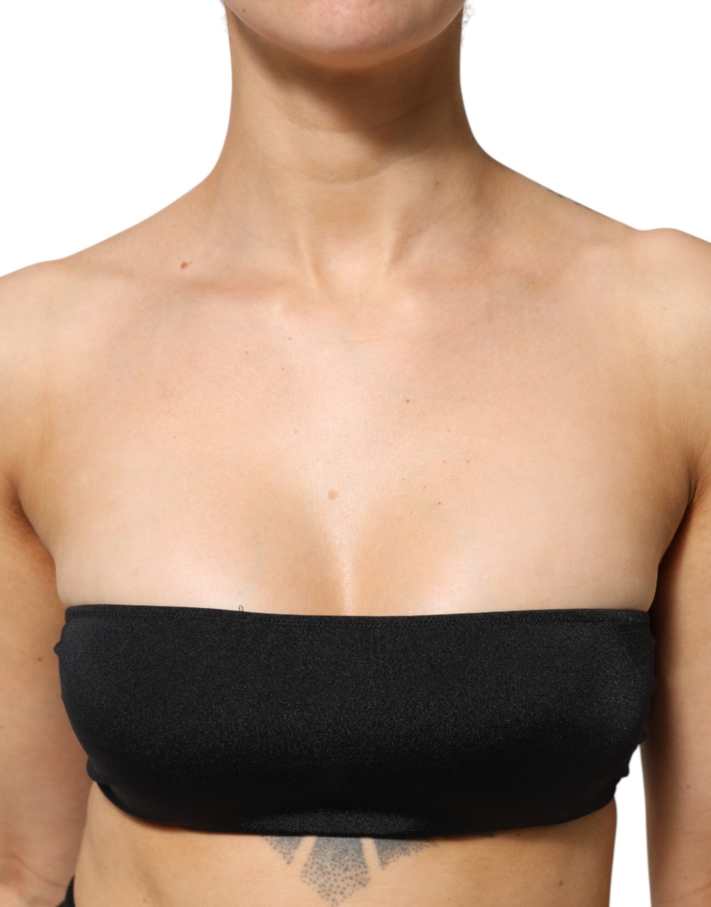 Dolce &amp; Gabbana – Trägerloses Bandeau-Tube-Top aus Nylonmischung in Schwarz