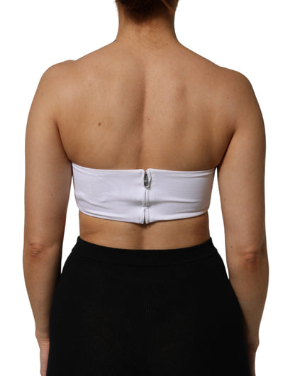 Dolce &amp; Gabbana – Trägerloses Bandeau-Tube-Top aus Nylonmischung in Weiß