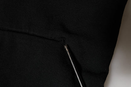 Dolce &amp; Gabbana – Kurzes Rollkragen-Pullover-Oberteil aus schwarzer Viskose