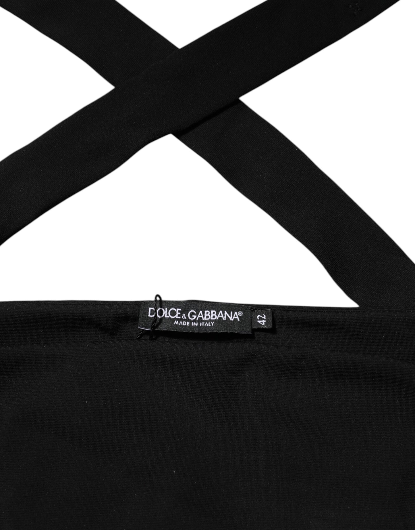 Dolce &amp; Gabbana – Schulterfreies Neckholder-Crop-Top aus schwarzer Viskose