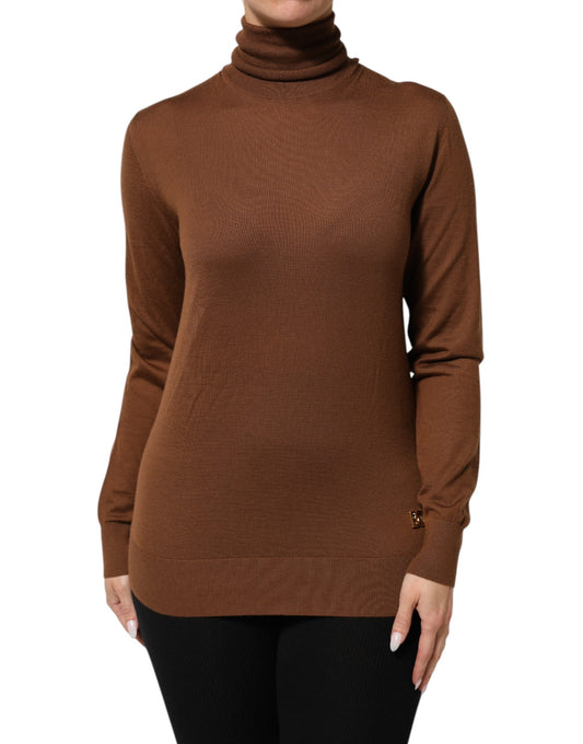 Dolce &amp; Gabbana – Pullover aus Kaschmir mit Rollkragen in Braun