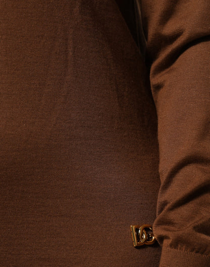 Dolce &amp; Gabbana – Pullover aus Kaschmir mit Rollkragen in Braun