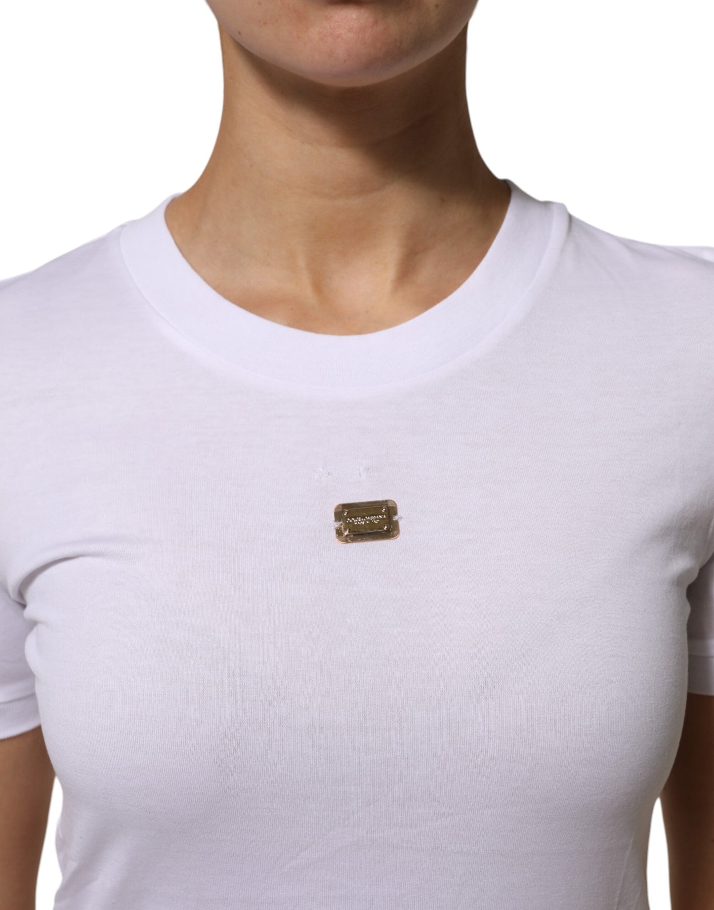 Dolce &amp; Gabbana T-Shirt Weiß Baumwolle Rundhals Kurzarm I