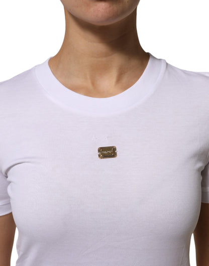 Dolce &amp; Gabbana T-Shirt Weiß Baumwolle Rundhals Kurzarm I
