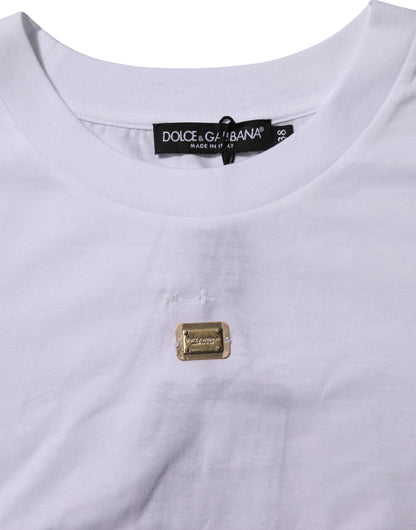 Dolce &amp; Gabbana T-Shirt Weiß Baumwolle Rundhals Kurzarm I
