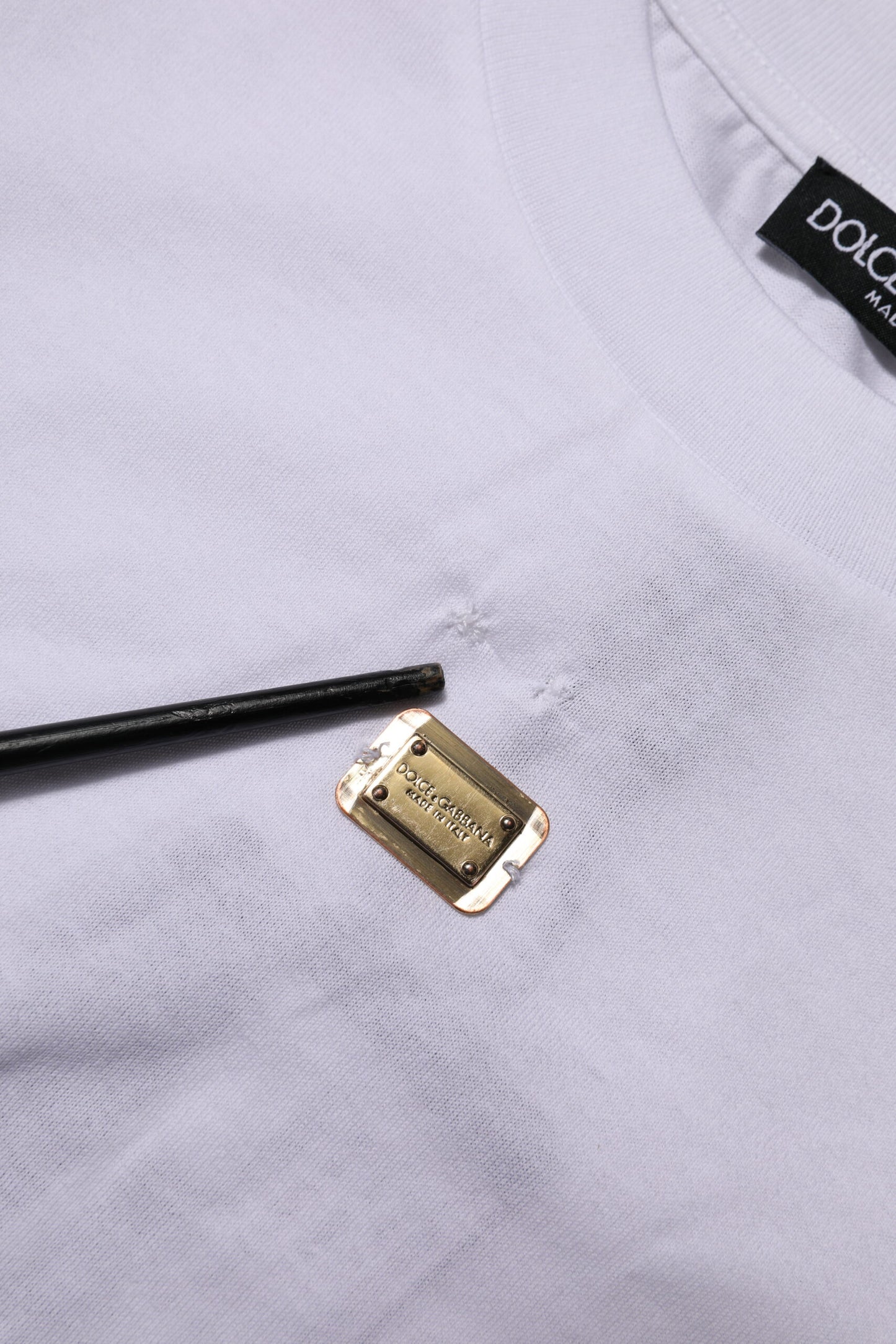 Dolce &amp; Gabbana T-Shirt Weiß Baumwolle Rundhals Kurzarm I