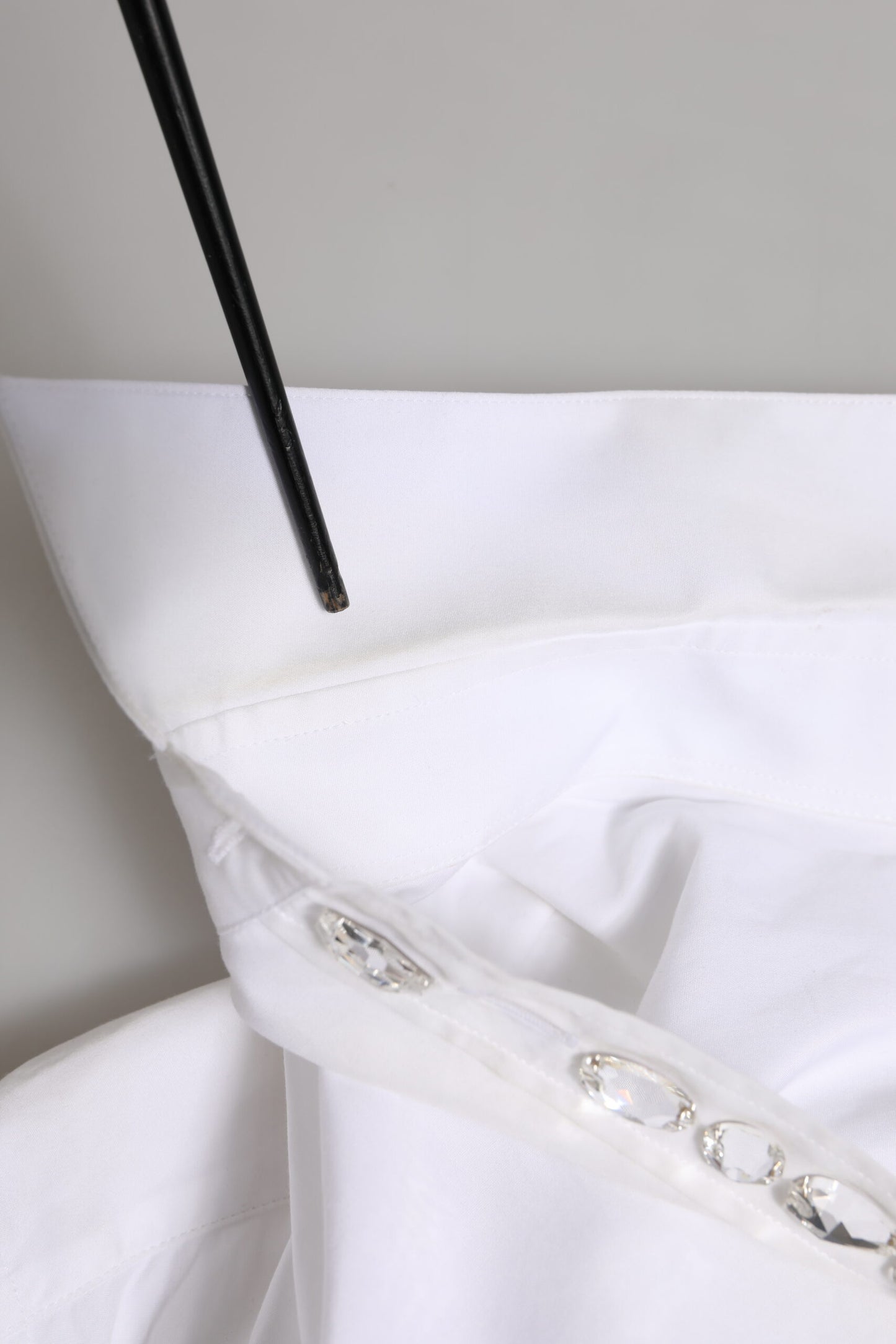 Dolce &amp; Gabbana – Weißes Hemd mit Kristallverzierung