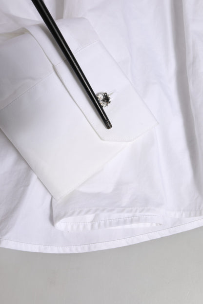 Dolce &amp; Gabbana – Weißes Hemd mit Kristallverzierung