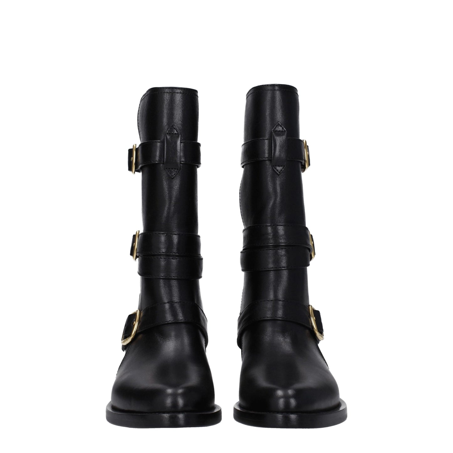 Schwarze Lederstiefel von Celine