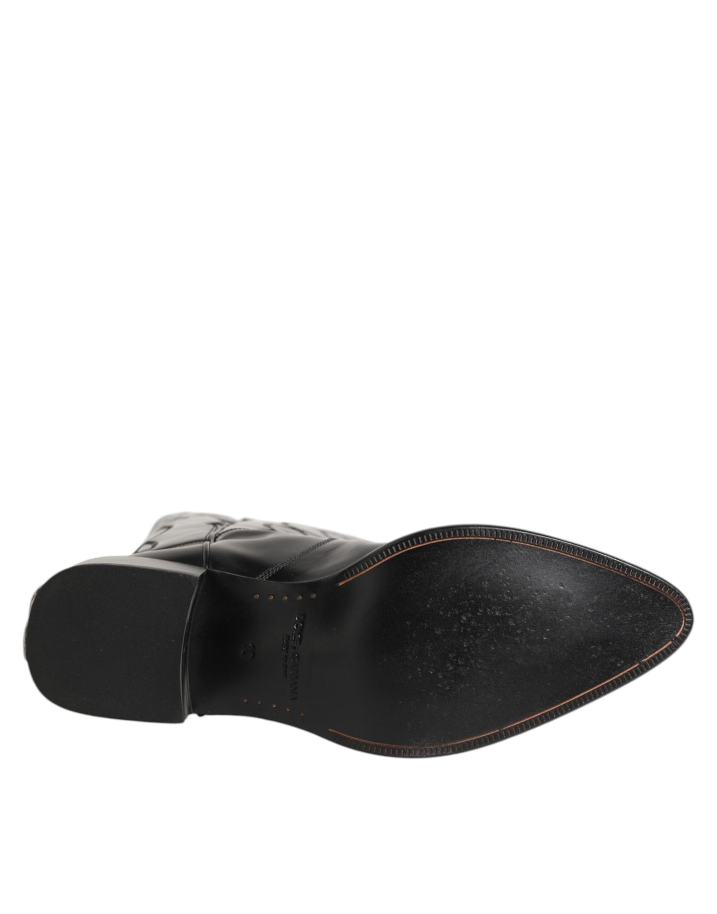 Dolce &amp; Gabbana – Schwarze Overknee-Bikerstiefel aus Leder