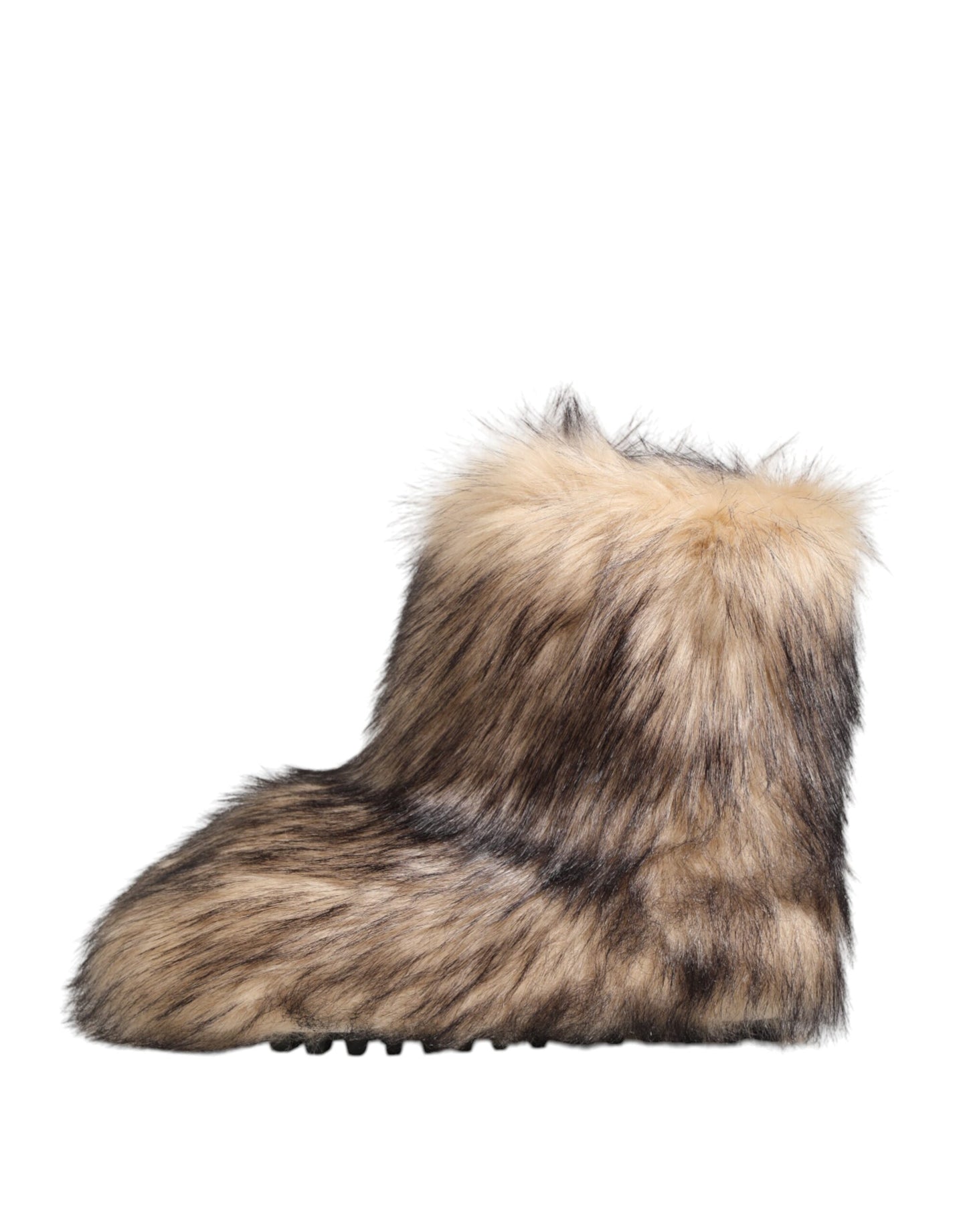 Dolce &amp; Gabbana Braun Faux Skim Ski Fur Männer Kurze Stiefel Schuhe