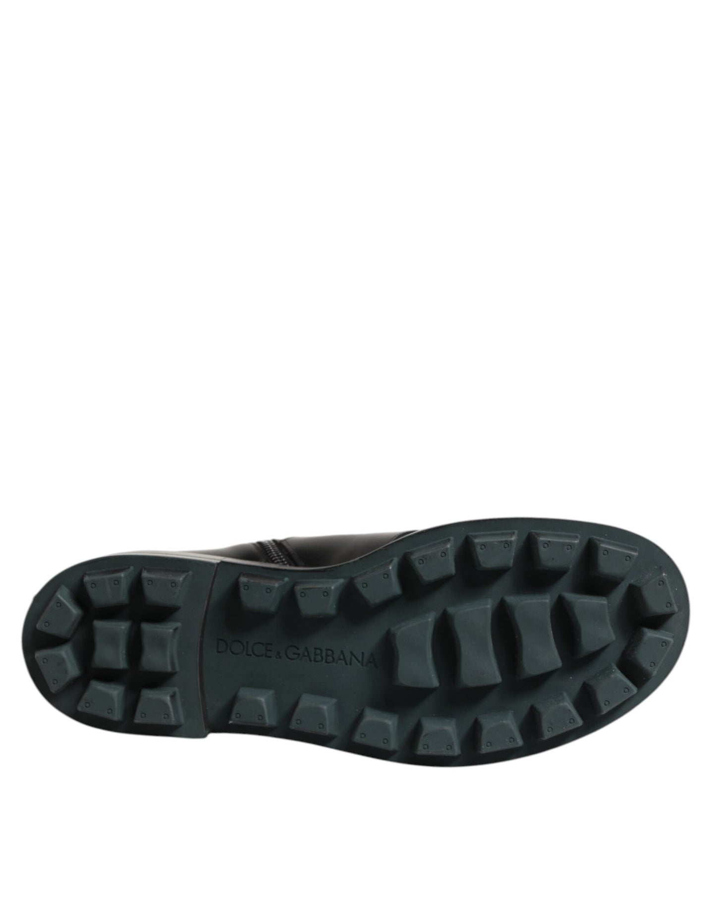 Dolce &amp; Gabbana – Schwarze Bikerstiefel mit Logo-Schild und halbhoher Wadenhöhe