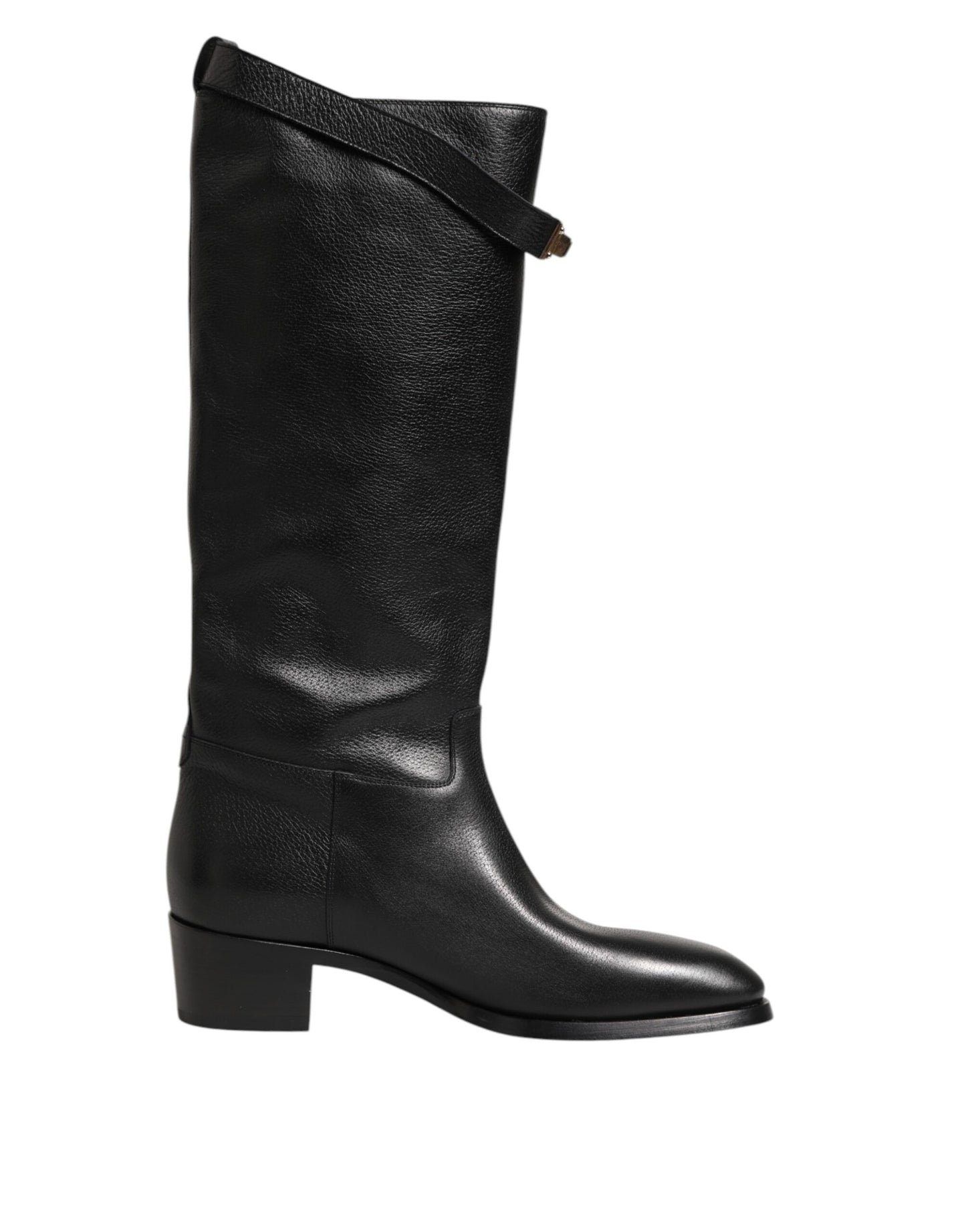 Dolce &amp; Gabbana – Overknee-Stiefel mit Logo-Plakette in Schwarz