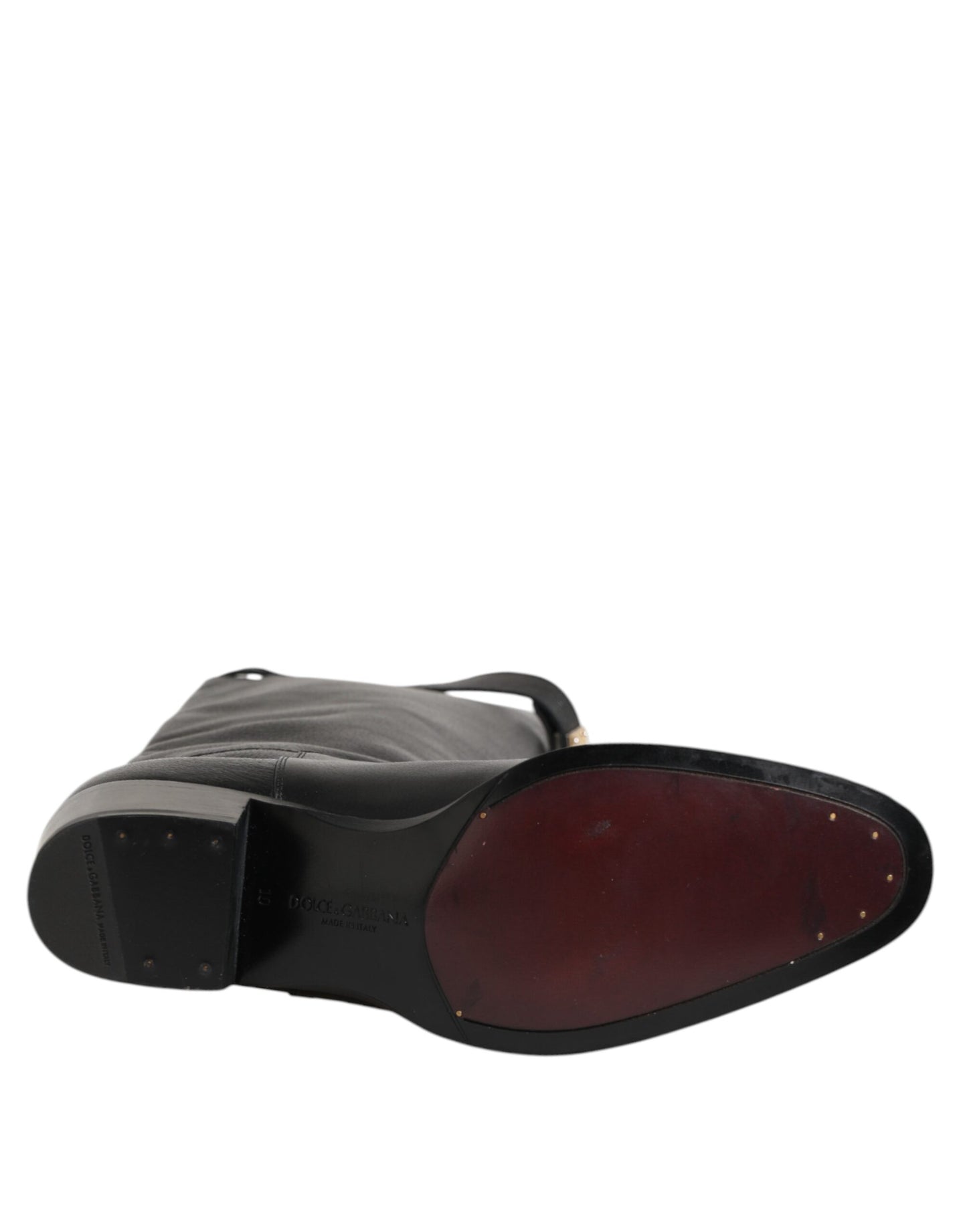 Dolce &amp; Gabbana – Overknee-Stiefel mit Logo-Plakette in Schwarz