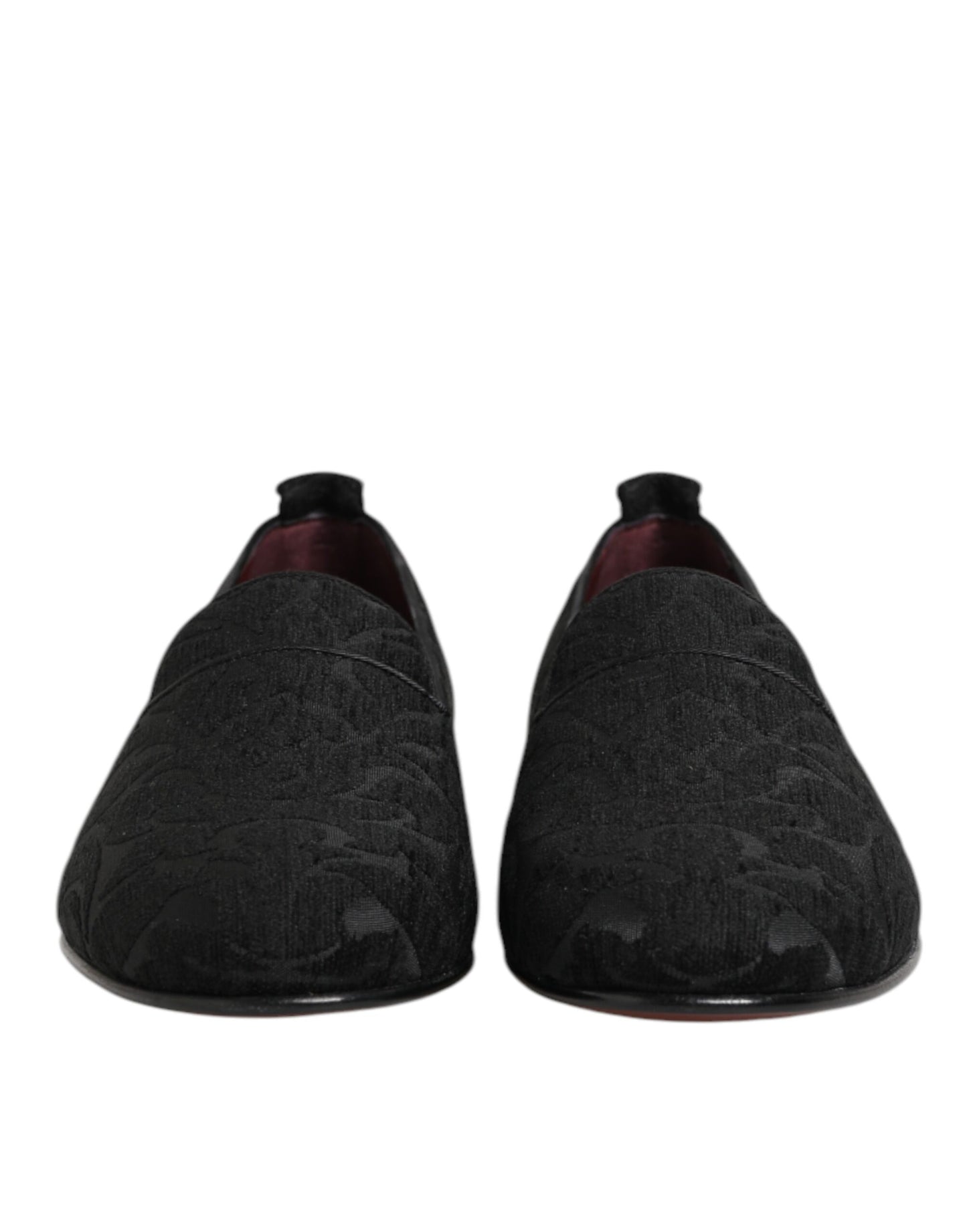 Dolce &amp; Gabbana – Schwarze Brokat-Loafer zum Hineinschlüpfen für Herren