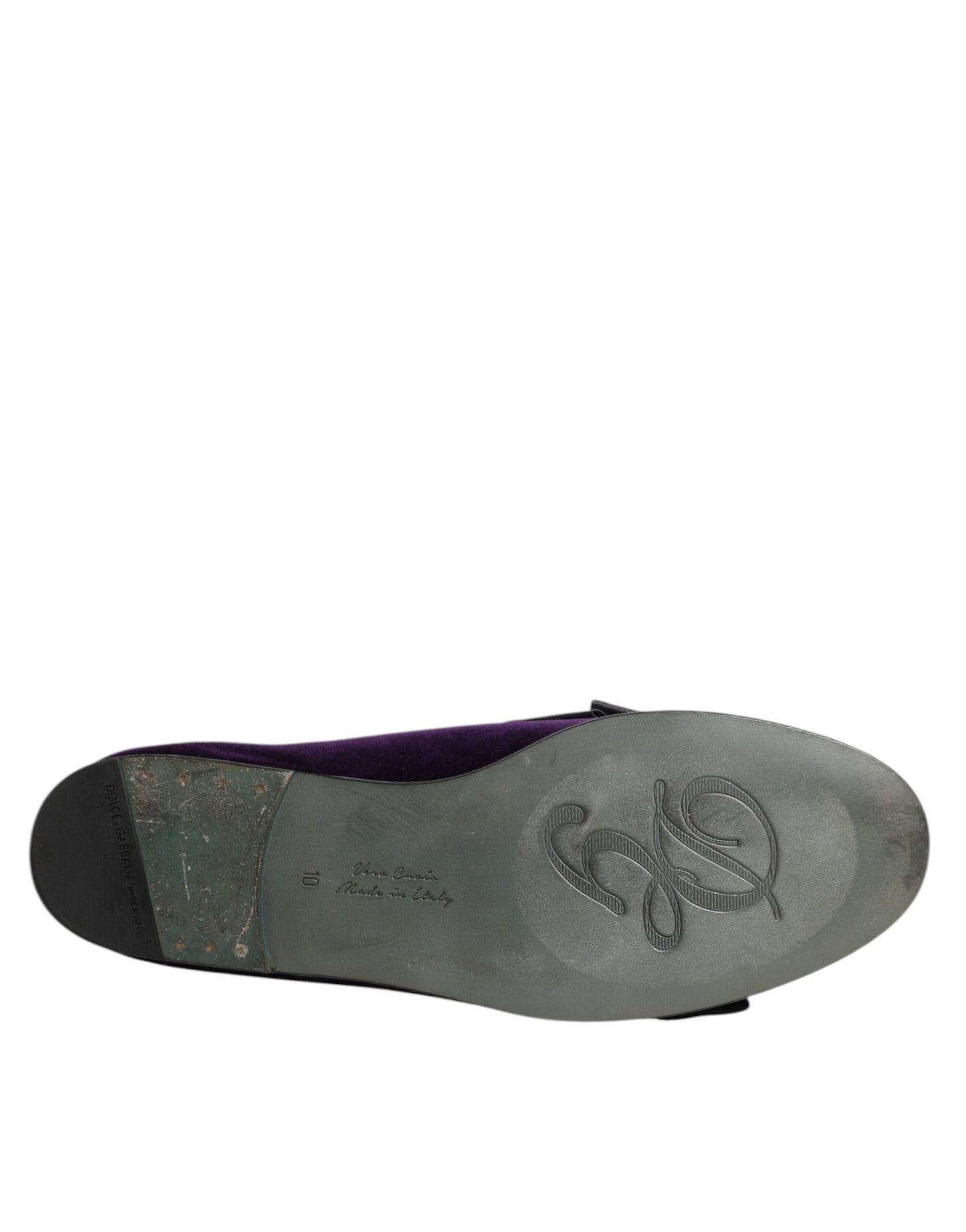 Dolce &amp; Gabbana – Slipper-Schuhe aus Wildleder und Baumwolle mit Schleife in Lila