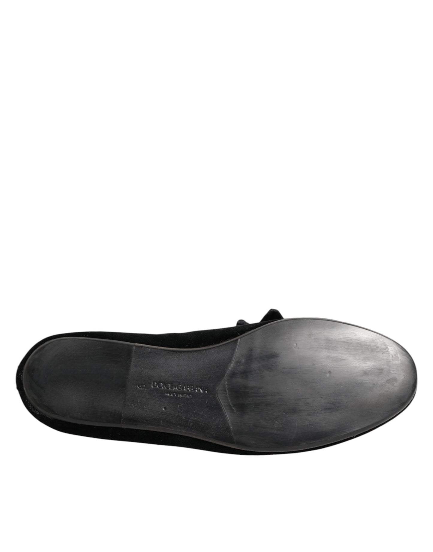 Dolce &amp; Gabbana – Slipper aus schwarzem Wildleder und Baumwolle mit Rosenmuster