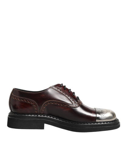 Dolce &amp; Gabbana – Oxford-Schuhe aus braunem Leder mit Schnürung für Herren