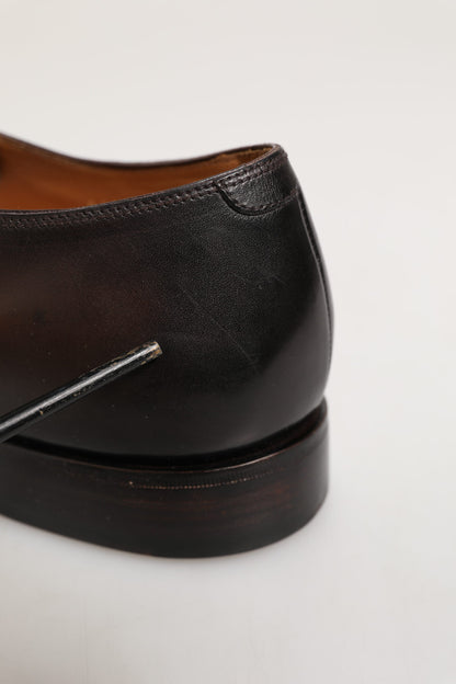 حذاء ديربي رجالي من دولتشي آند غابانا مصنوع من الجلد البني برباط