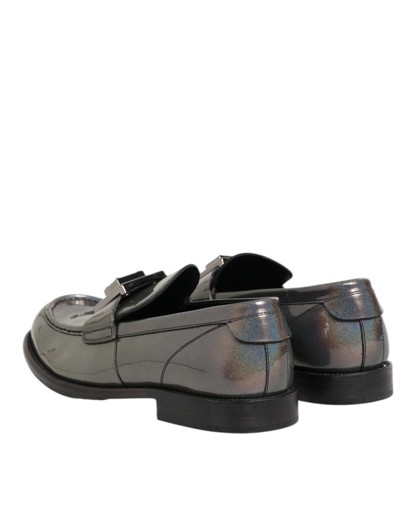 Dolce &amp; Gabbana Herren Slipper mit Logo in Metallic-Silber
